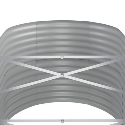 vidaXL Hochbeet Pulverbeschichteter Stahl 440x80x68 cm Grau