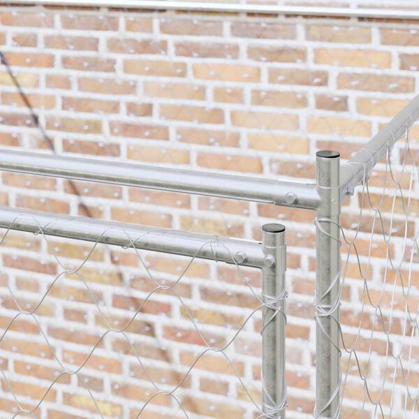 vidaXL Hundek&auml;fig Silber 200 x 200 x 200 cm Verzinkter Stahl