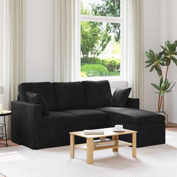 vidaXL Sofa Schwarz Gesamtabmessungen: 178 x 134 x 80 cm (B x T x H)