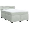 vidaXL Boxspringbett mit Matratze Hellgrau 140x190 cm Samt