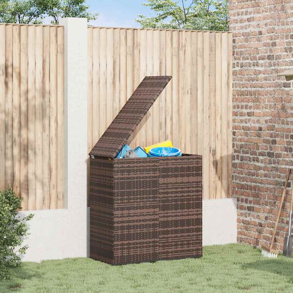 vidaXL Garten-Kissenbox PE Rattan 100x49x103,5 cm Braun