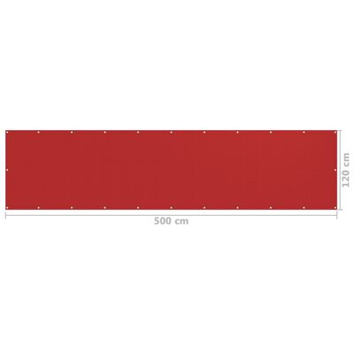 vidaXL Balkon-Sichtschutz Rot 120x500 cm HDPE