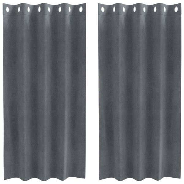 vidaXL Verdunkelungsvorh&auml;nge 2 pcs Hellgrau 140 x 175 cm Samt