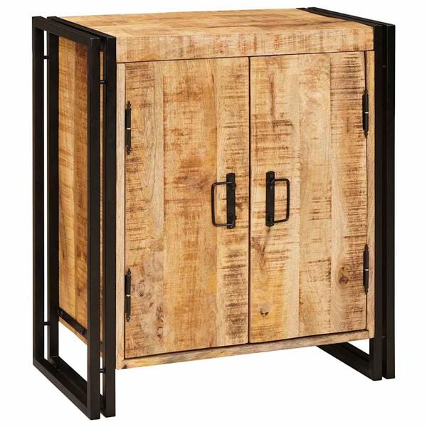vidaXL Nachttisch Braun 66 x 35 x 76 cm Massives, grobes Mangoholz