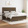 vidaXL Boxspringbett mit Matratze Dunkelbraun 180x200 cm Stoff