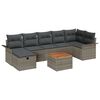 vidaXL Gartensofa-set mit Kissen mit Speicher 8 pcs Grau Poly Rattan