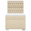 vidaXL Boxspringbett mit Matratze Creme 90x190 cm Stoff