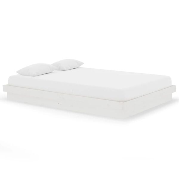 vidaXL Massivholzbett Wei&szlig; 140x200 cm