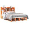 vidaXL Massivholzbett mit Regal ohne Matratze Wachsbraun 160x200 cm