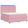 vidaXL LED Boxspringbett mit Matratze Rosa 160 x 200 cm Samt