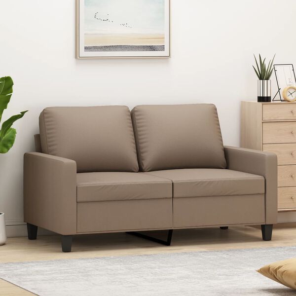 vidaXL 2-Sitzer-Sofa Cappuccino-Braun 120 cm Kunstleder