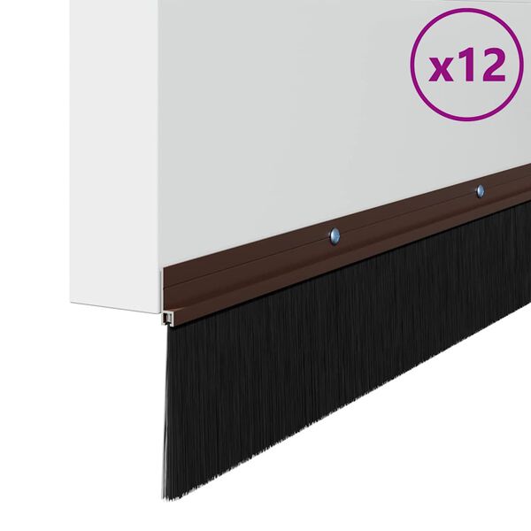 vidaXL Aufsteck T&uuml;rb&uuml;rstendichtungen 12 pcs Braun 100 cm