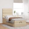 vidaXL Ottoman-Bett mit Matratze & LEDs Creme 80x200 cm Stoff