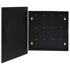 vidaXL Schl&uuml;sselkasten mit Magnettafel Schwarz 35x35x4 cm