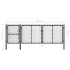 vidaXL Gartentor Stahl 400 x 125 cm Schwarz