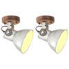 vidaXL Wand-/Deckenlampen Industriestil 2 Stk. Silbern 20x25 cm E27