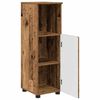 vidaXL Badezimmerschrank mit Speicher mit Tür Altholz 30 x 35 x 95 cm