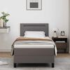 vidaXL Boxspringbett mit Matratze Grau 90 x 200 cm Kunstleder