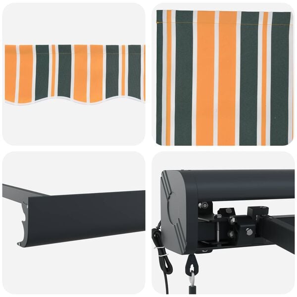 vidaXL Markise Grün und Gelb 350 x 250 x 165 cm