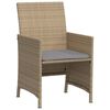 vidaXL 3-tlg. Bistro-Set mit Kissen Beigemischung Poly Rattan