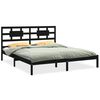 vidaXL Massivholzbett Schwarz 160x200 cm