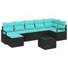 vidaXL Sofa Set 8 stk. Schwarz [Synthetisch]: Poly Rattan
