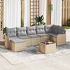vidaXL Garten-Sofa-Set mit Kissen 8 pcs Beige und Hellgrau Poly Rattan