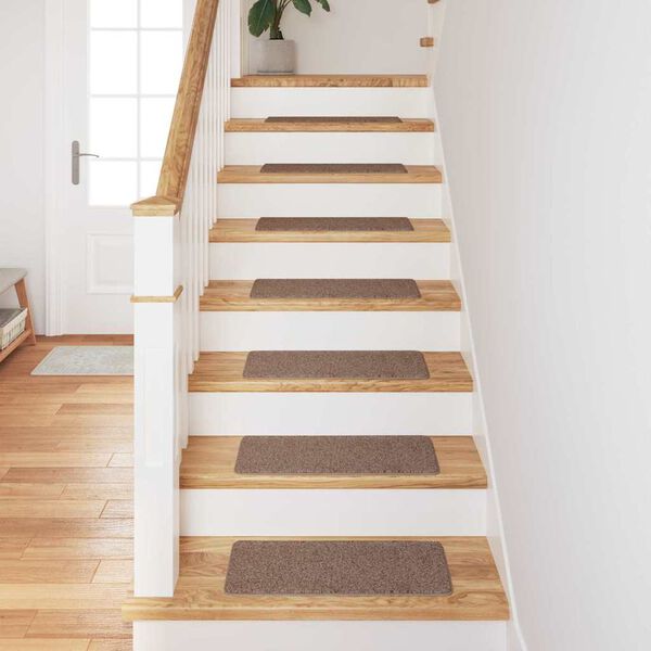 vidaXL Rutschfeste Treppenmatten 15 pcs Braun 60 x 25 cm PP
