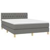 vidaXL Boxspringbett mit Matratze & LED Dunkelgrau 140x200 cm Stoff
