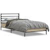 vidaXL Bettgestell Sonoma-Eiche 90x190 cm Holzwerkstoff und Metall