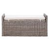 vidaXL Sitzbank mit Stauraum mit Kissen Grau 110 x 40 x 50 cm Rattan