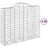 vidaXL Gabionen mit Hochbogen 10Stk. 200x50x160/180cm Verzinktes Eisen