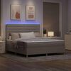 vidaXL LED Boxspringbett mit Matratze Taupe 180 x 200 cm Stoff