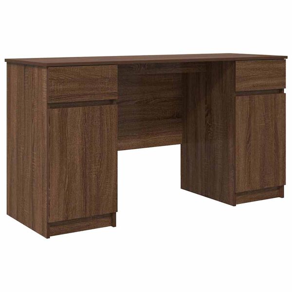 vidaXL Schreibtisch Braun Eichen-Optik 140 x 49 x 76 cm Holzwerkstoff