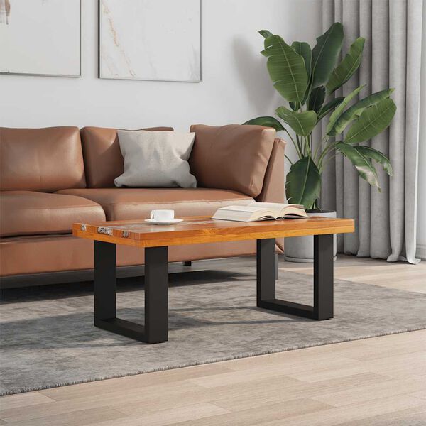 vidaXL Couchtisch Teak Harz 100x50 cm
