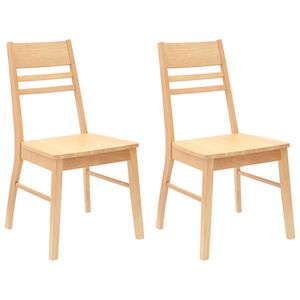 vidaXL Esszimmerst&uuml;hle 2 pcs Natur 43 x 54 x 89 cm Massives Gummiholz