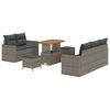 vidaXL Gartensofa-set mit Kissen 8 pcs Grau Poly-Rattan