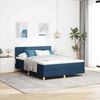 vidaXL Boxspringbett mit Matratze mit Kopfteil Blau 160 x 200 cm Stoff