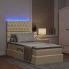vidaXL Bett mit Stauraum und LED mit LED Creme 90 x 190 cm Polyester