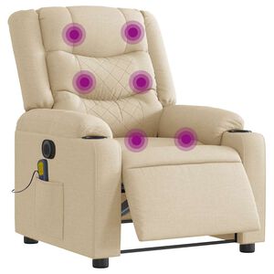 vidaXL Massagesessel Elektrisch Creme Stoff