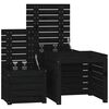 vidaXL 3-tlg. Gartenbox-Set Schwarz Massivholz Kiefer