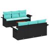 vidaXL Gartensofa-set 7 Stk. 6-Sitzanzahl Schwarz und T&uuml;rkis