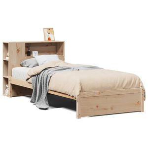 vidaXL Massivholzbett mit Regal ohne Matratze 90x200 cm Kiefernholz