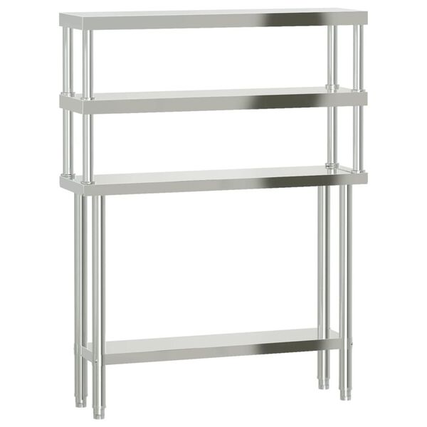 vidaXL Küchen-Arbeitstisch mit Aufsatzboard 110x30x150 cm Edelstahl