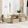 vidaXL Garten-Sofa-Set mit Speicher 6 pcs Beige Poly Rattan