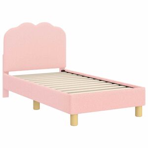 vidaXL Kinderbettgestell mit Kopfteil Rosa 70 x 140 cm Boucl&eacute;
