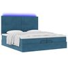 vidaXL Ottoman-Bett mit Matratzen & LED Dunkelblau 200x200 cm Samt