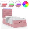 vidaXL Ottoman-Bett mit Matratzen & LEDs Rosa 80x200 cm Samt
