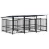 vidaXL Outdoor-Hundezwinger mit Dach Stahl 5,63 m&sup2;