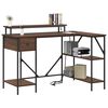 vidaXL Schreibtisch mit Regal Braun Eichen-Optik 120 x 79 x 86,5 cm